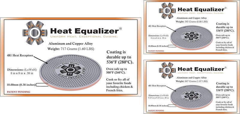 Heat Equalizer -Set of 3 Heat Diffuser for Gas Stoves 6”-8”-9.25 inch None Stick Copper finish – Aluminum & Copper Alloy Hot Plate for Even Cooking-Burner Cover & Simmer Plate - Image 3